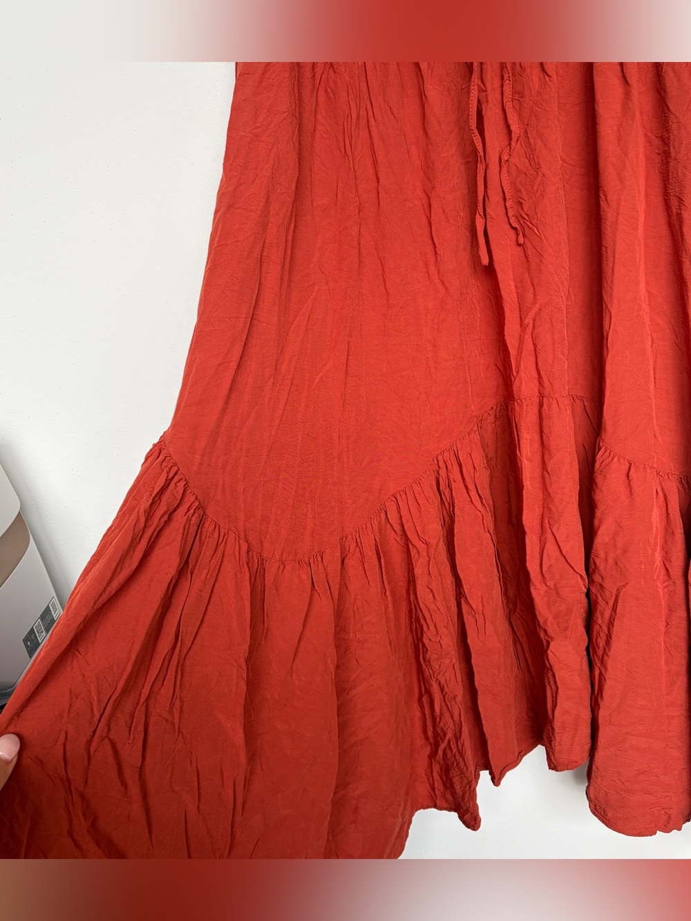Scarlet Darkness High Waist Tiered Renaissance Maxi Skirt Gothic Orange Large - Picture 5 of 10